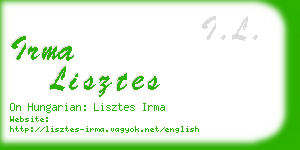 irma lisztes business card